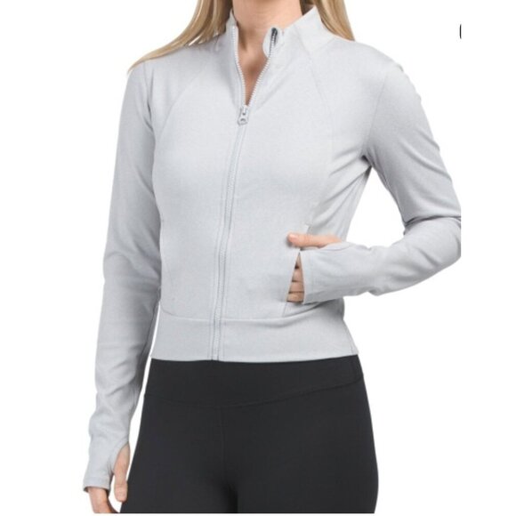 Yogalicious Lux Crosstrain Everyday Full Zip Heather Gray Jacket XL NWT - Picture 1 of 8